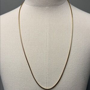 Givenchy Gold Tone Chain Necklace Logo Charm Adjustable 34"